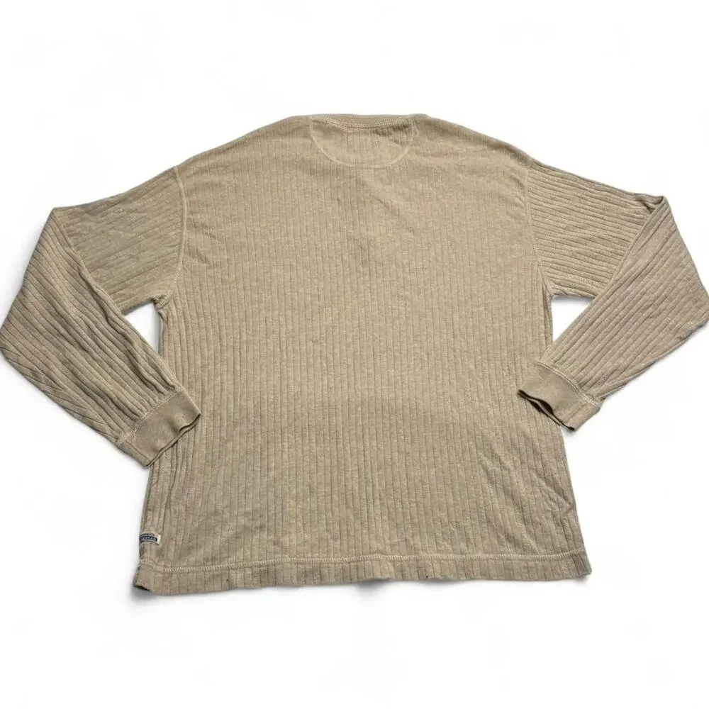 Levi’s Jeans Ribbed Henley Long Sleeve Shirt Beige XL